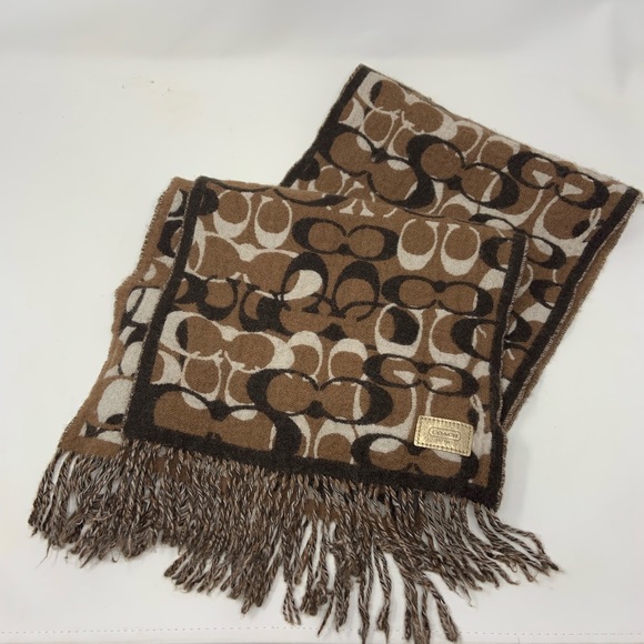 brown coach scarf